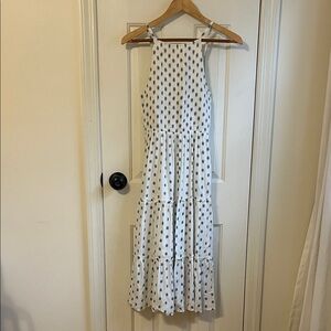 White and Blue Polka Dot Dress